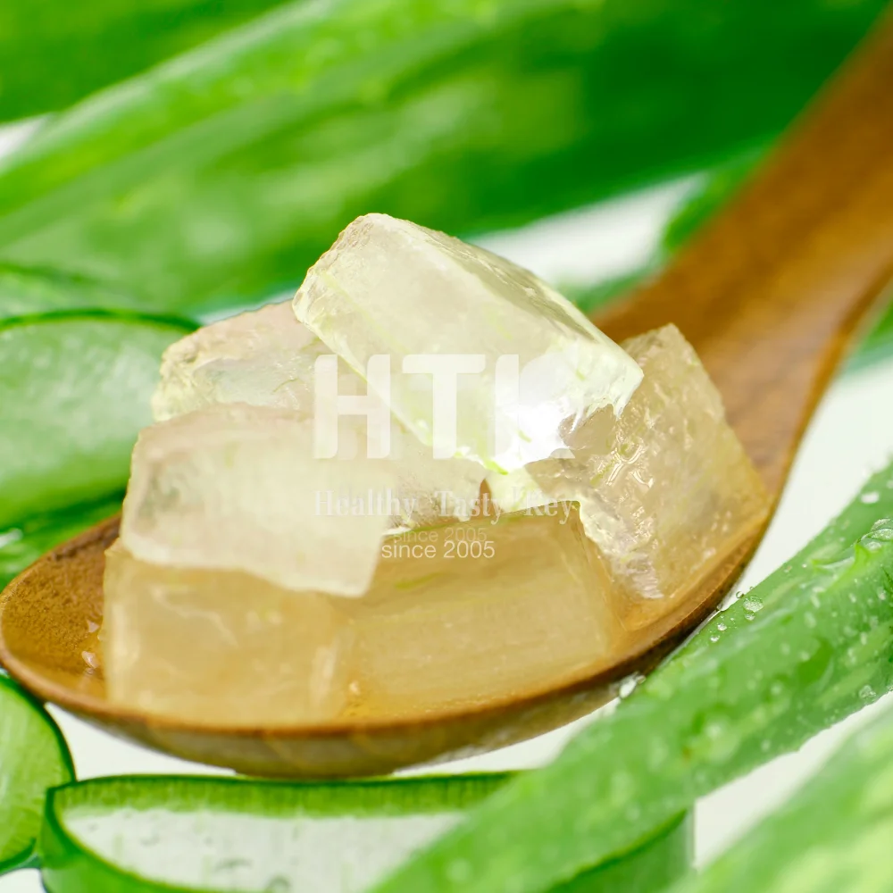 HOT SELLING 2024 CANNED ALOE VERA CUBE IN SYRUP 100% NATURAL FOR BEVERATE AND TOPPING FROM HTK FOOD