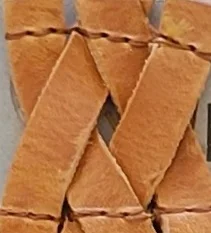 Braided Casual Belt Unique Calfskin Leather With Light Color Veins 100% Made In Italy Stretchy Resistant Belt