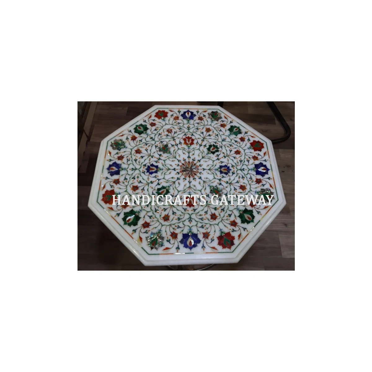 Most Glossy Fine Finish With Indian Art Marble Inlay Dining Table Top For White Pure Polished Of Handmade Cheap Price Table Top