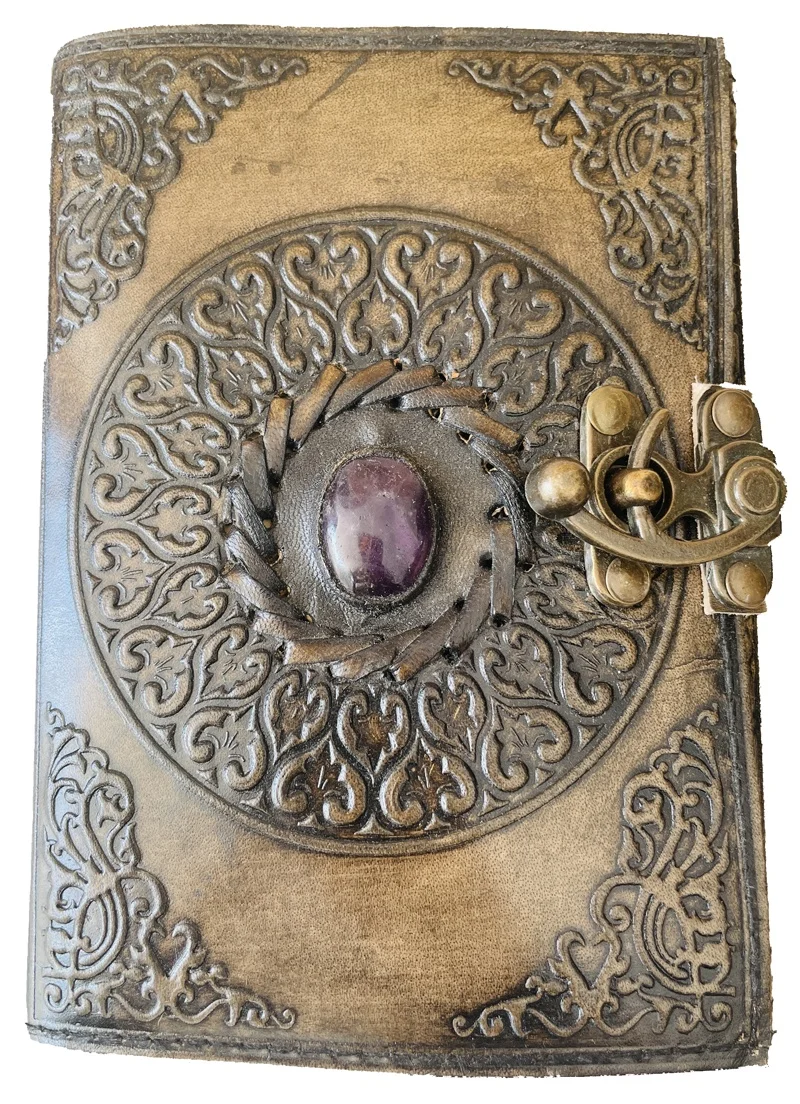 Wholesale  stone Leather Journal Writing Notebook Vintage Travel Diary for Men Genuine Leather Daily Notepad Kraft Paper Factory