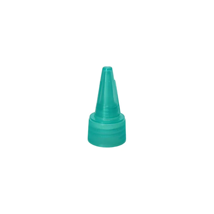 Custom  screw plastic sharp pointed mouth twist cap lids push pull bottle cap for squeeze bottle