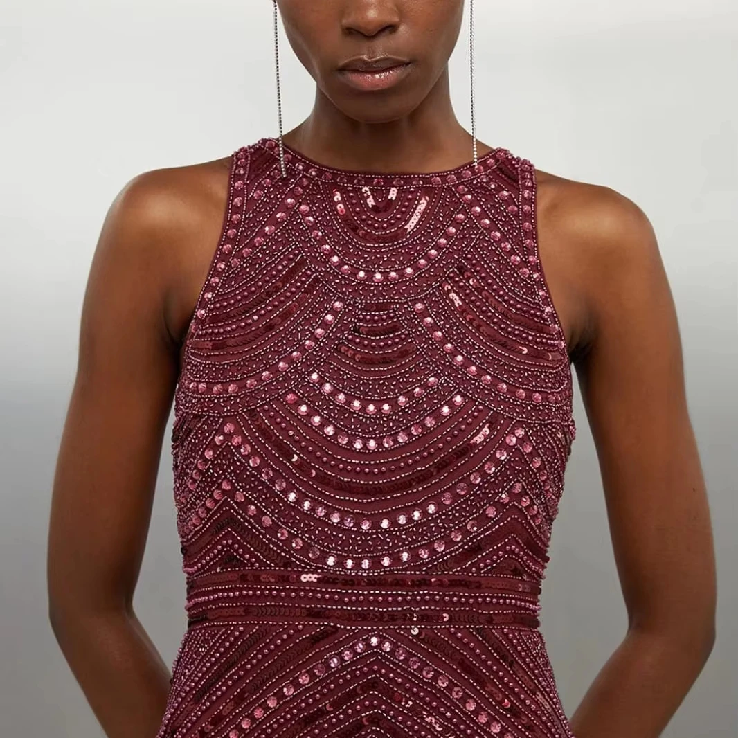 Platinum BLUE Beaded PLUS SZ Gatsby Miss Fisher 1920s flapper beaded party gown wedding dress and embellished dress