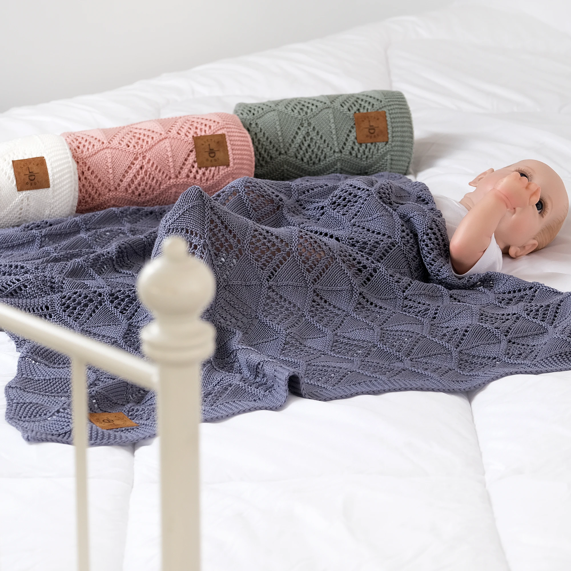 New Design 100% Tencel Lenzing Lyocell Fiber Baby Blanket 80*100 Cm Crochet Cable Knit Baby Sleep Blanket Crib Blanket