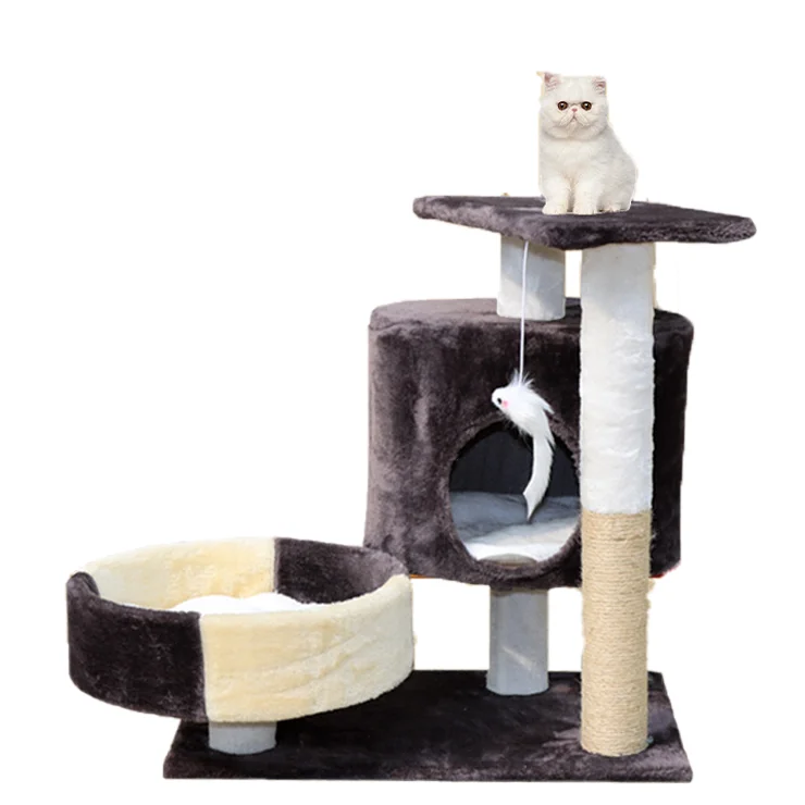 Simple cat tree with cat catching post and jumping platform for wholesale cat nest toys