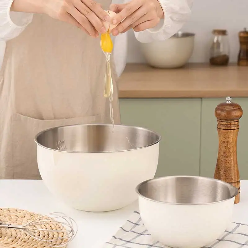 Professional Deep Personalized Dough Big Large Salad Multipurpose Cake Enamel Stainless Steel Mixing Bowl