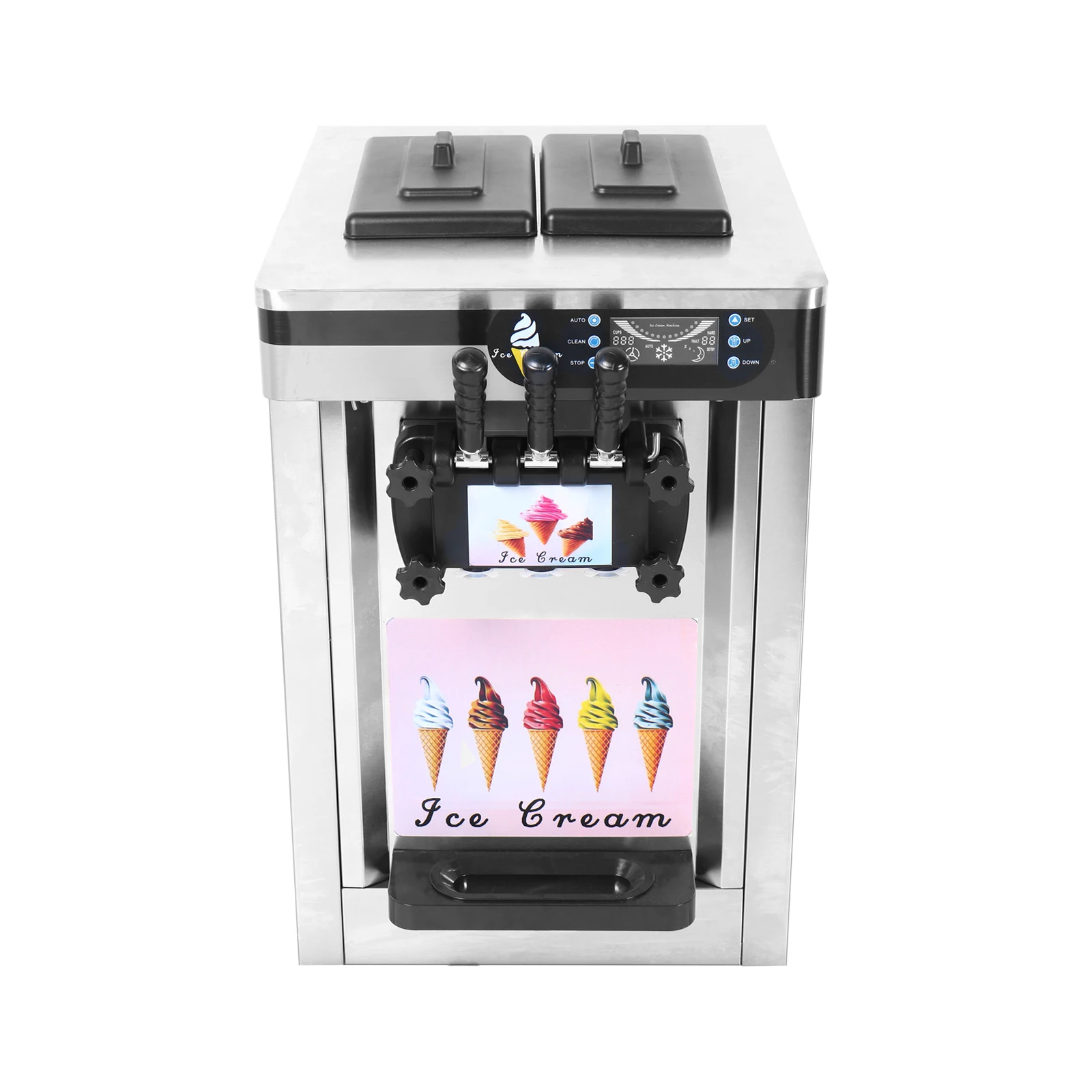 20L Tabletop Portable  Commercial Ice Cream Machine With Three Flavors For Commercial Usage