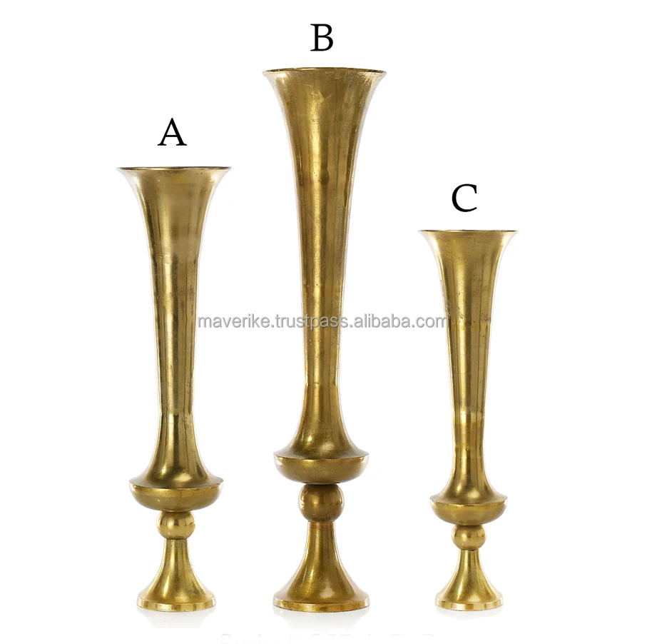 Gold Trumpet Vase Wedding Centerpieces Large Flower Vase Stand Props for Party Birthday Events Ceremony Desktop