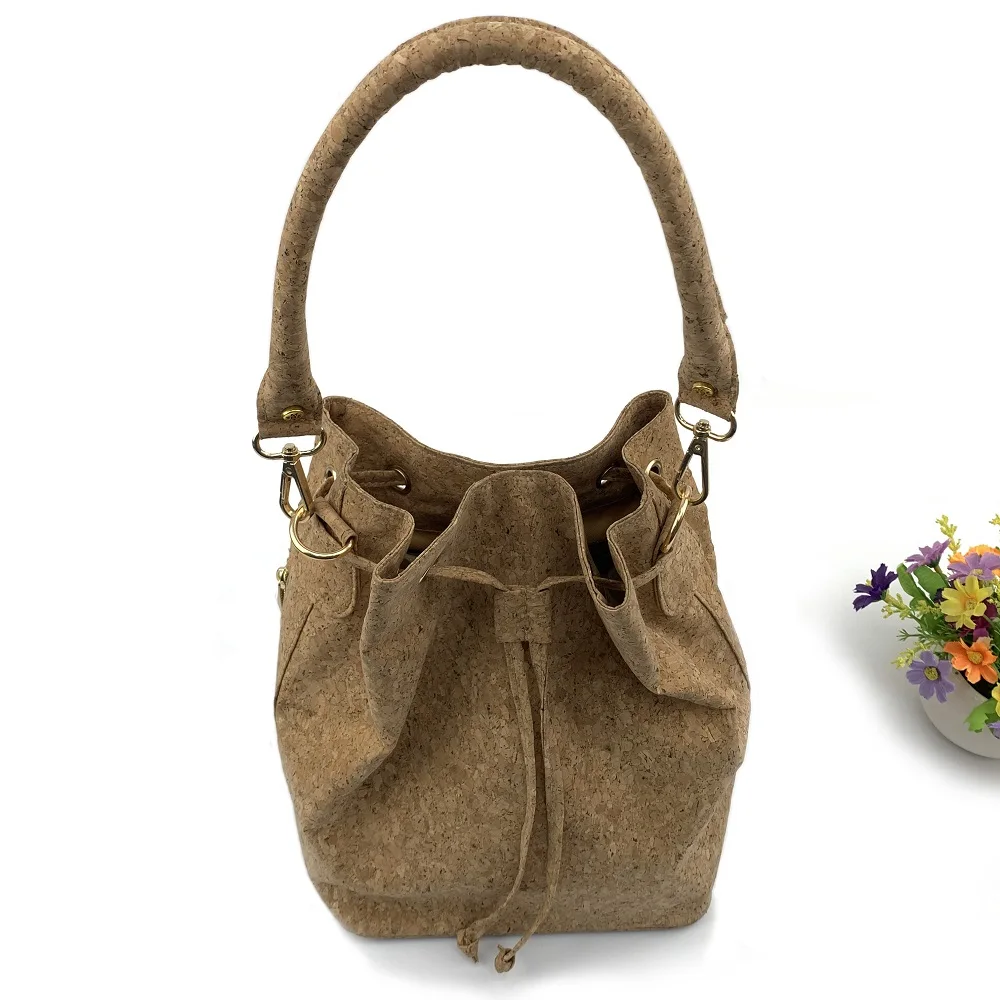 Manufacturers custom wood grain paper backpack Multifunctional foldable cork wood student school bag