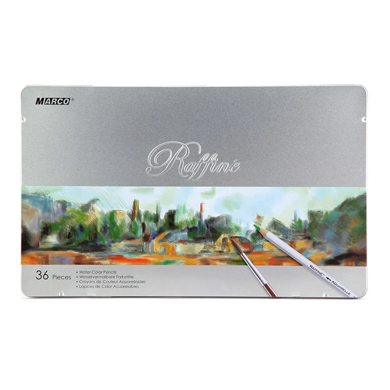 Marco 7120 24/36/48 colors 3.3mm water color colored pencils metal box set colouring pencil art supplies for school