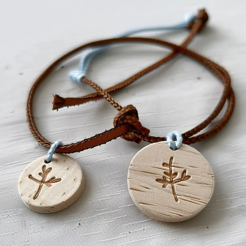 Eco Friendly Leather Braided Rope Custom logo Wooden