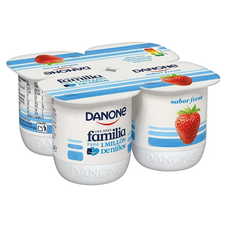 Packaging Container Frozen PP Dannon Yoghurt Tub Pot Yogurt Cup with Lid Spoon