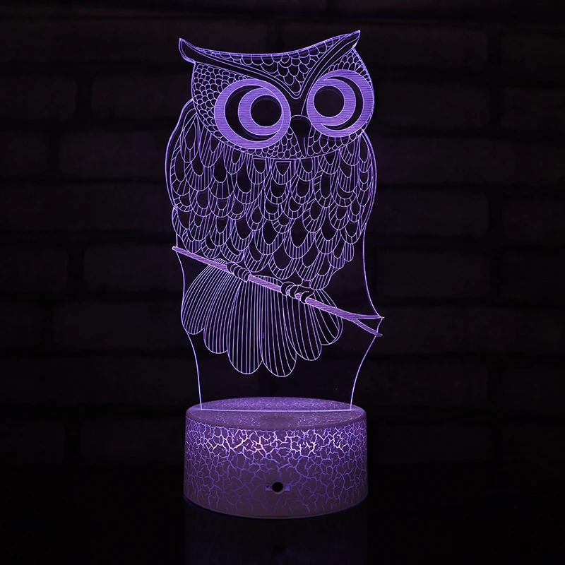 7 colors with remote control  Acrylic 3D crack  LED Night Light  Creative 3D crack  illusion Night Lamp