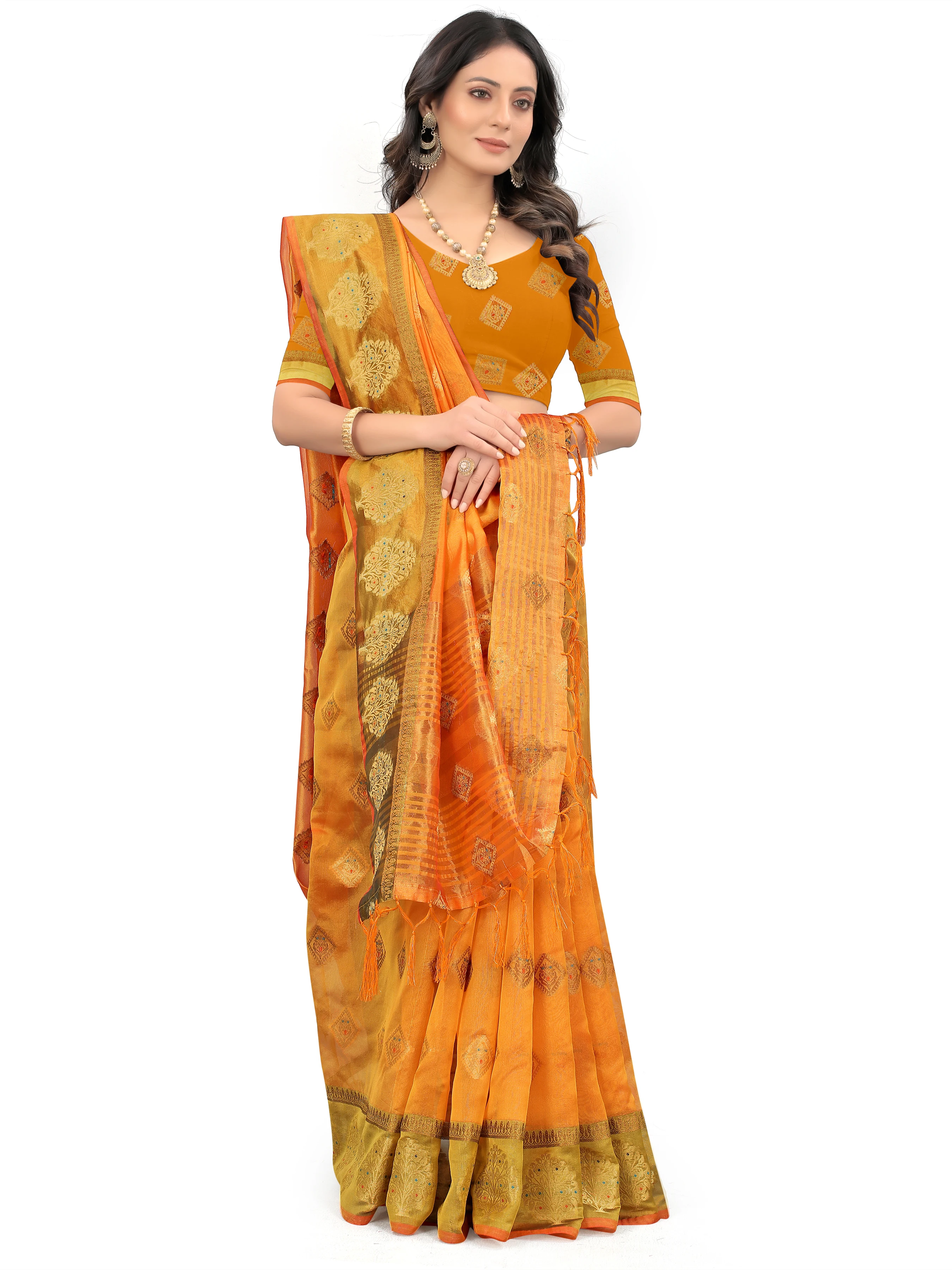 Organza Fabric Saree Best Selling From Indian Exporter