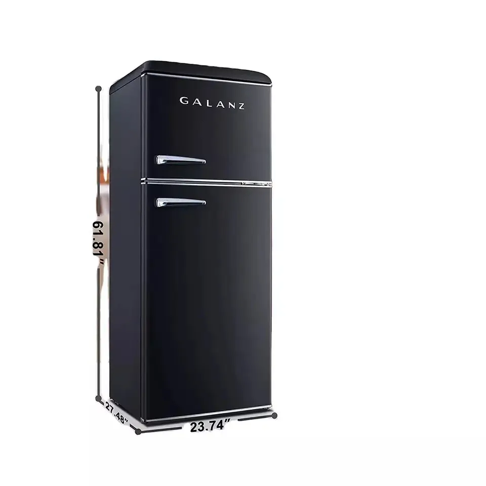 SALE  True Top Freezer Retro Refrigerator Frost Free Dual Door Fridge Adjustable Electrical Thermostat Control