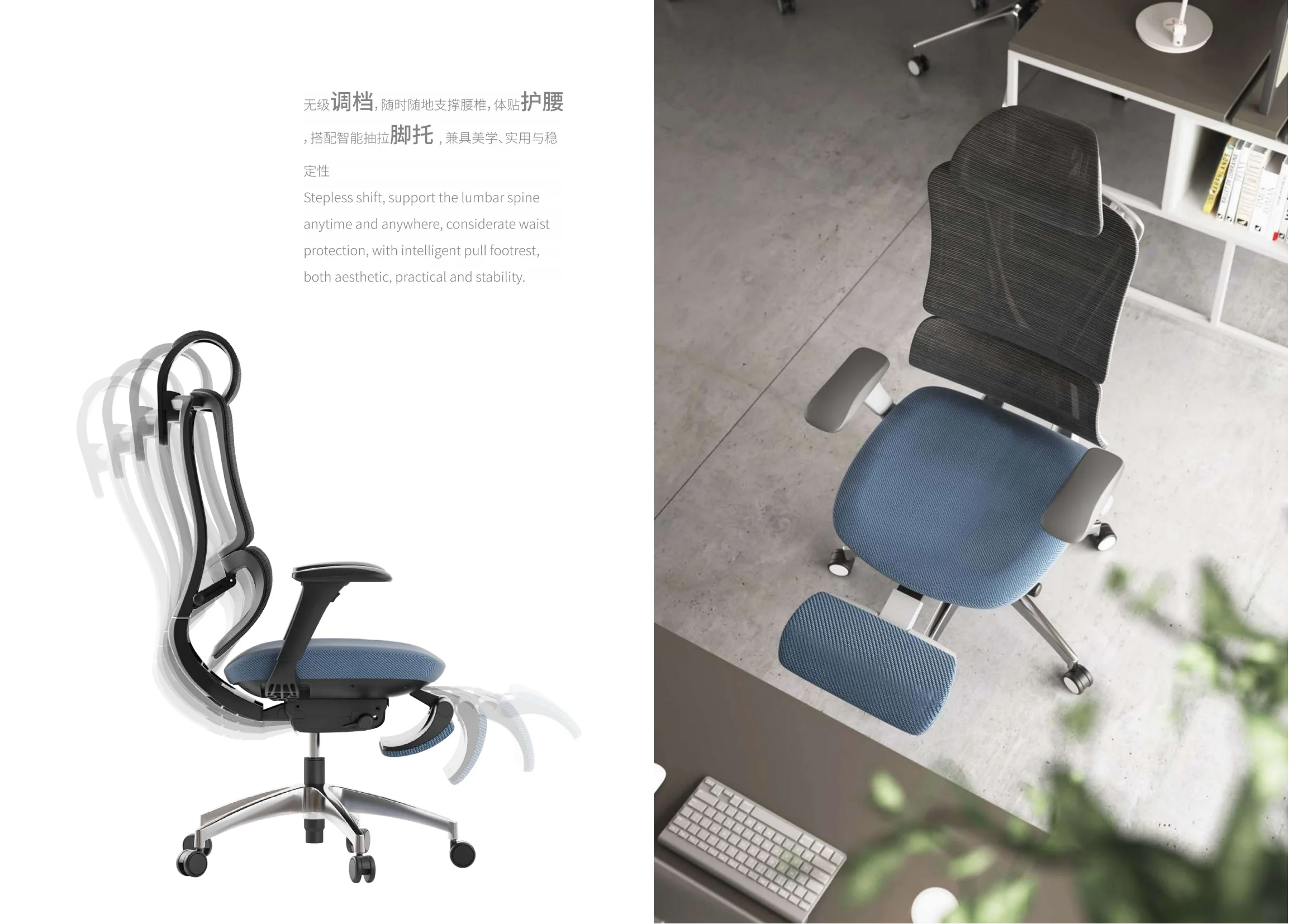 KOHO Products Manufacturer Modern Executive Computer Chair Adjustable Height Luxury Ergonomic Office Chair With Footrest