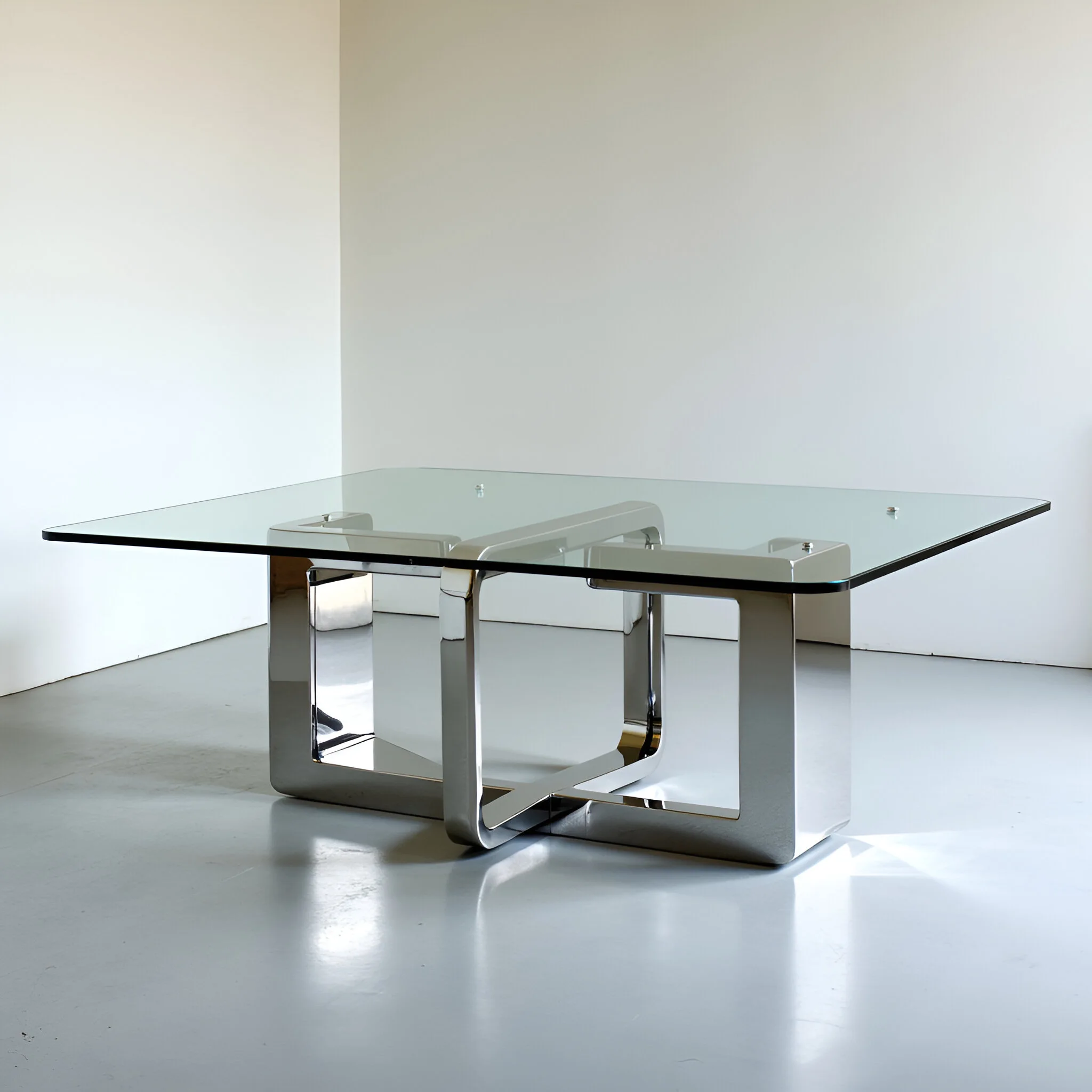 Glass Top Table with Mermaid Frame Glass Top Modern Affordable cheap Metal Furniture Modern Looks Trendy Design