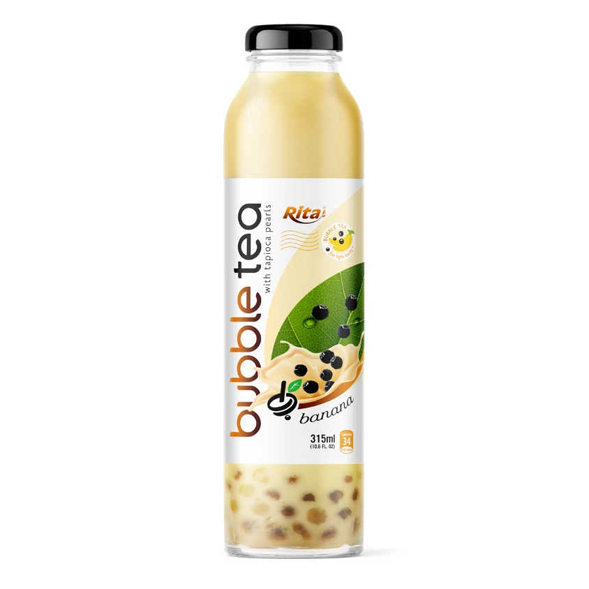 Wholesale Bubble Tea With Taro Flavor 315ml Glass Bottle Factory In Vietnam Ready To Drink