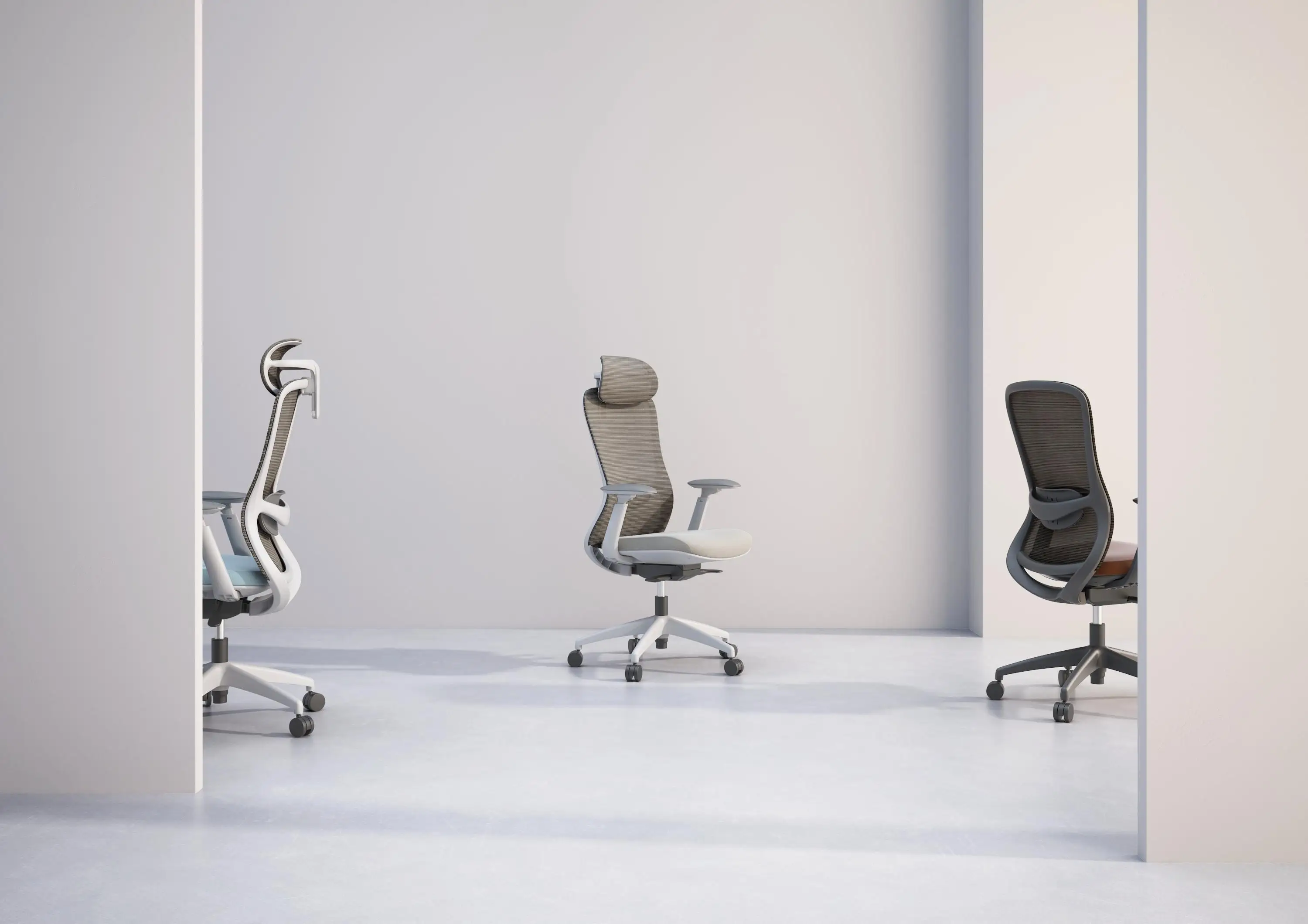 KOHO Furniture Mesh Chair Adjustable Lumbar Support 4D Armrest Ergonomic Office Chair With Headrest