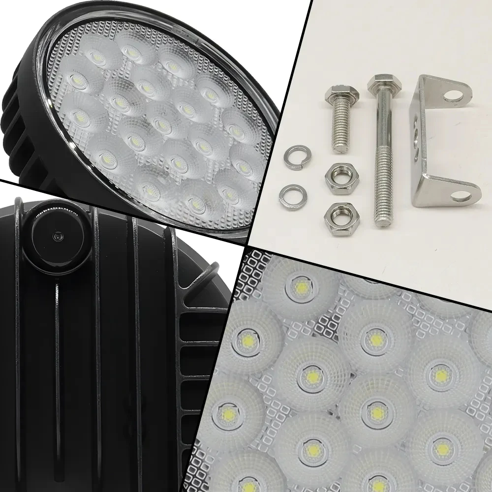 Auto Lighting System Round 4 Inch 19led Working Light 48w 6500k Headlights Truck Offroad 12v/24v Floodlight Car Driving Lights
