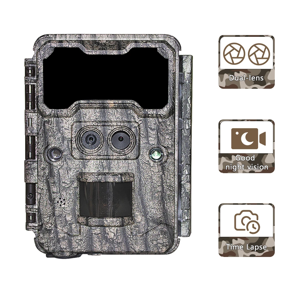 Hidden camera detector with dual lens KW696 OEM/ODM 0.4s trigger 1080P/30MP waterproof IP67 for wildlife research