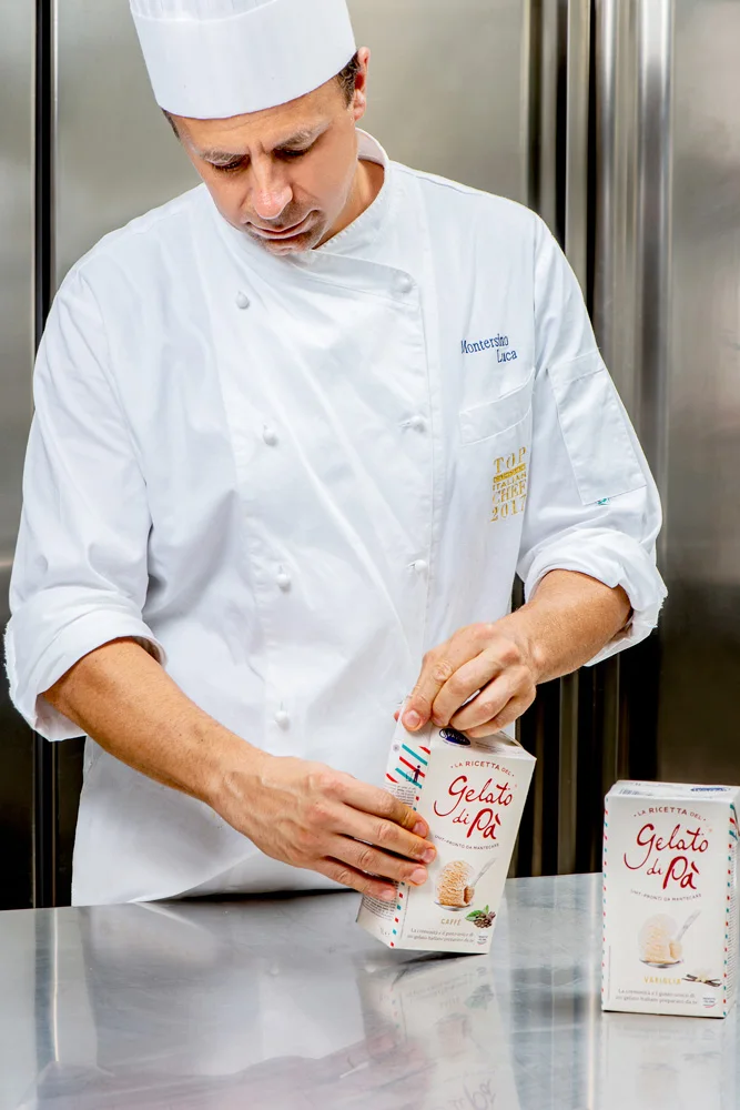 High quality Italian Ice Cream La Ricetta del gelato di Pa Caffe Original Box brick 1L for HORECA and shop