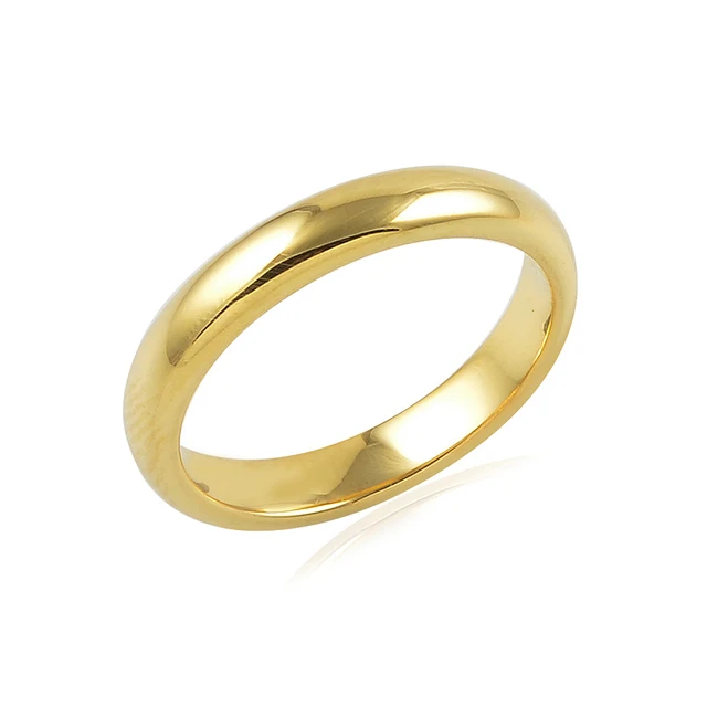 Fine silver jewelry supplier gold plated classic simple 925 sterling plain band ring wedding gift jewelry