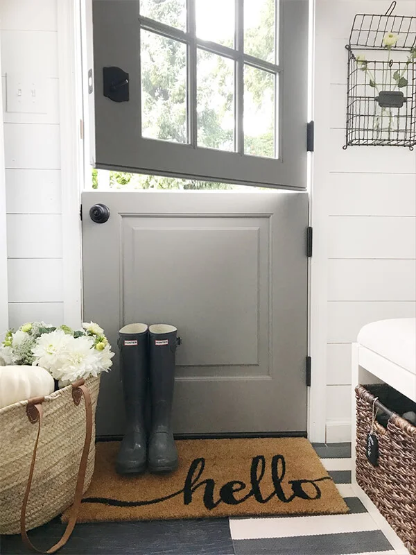 DUTCH DOORSIN White Exterior Fiberglass Half-split Dutch Door