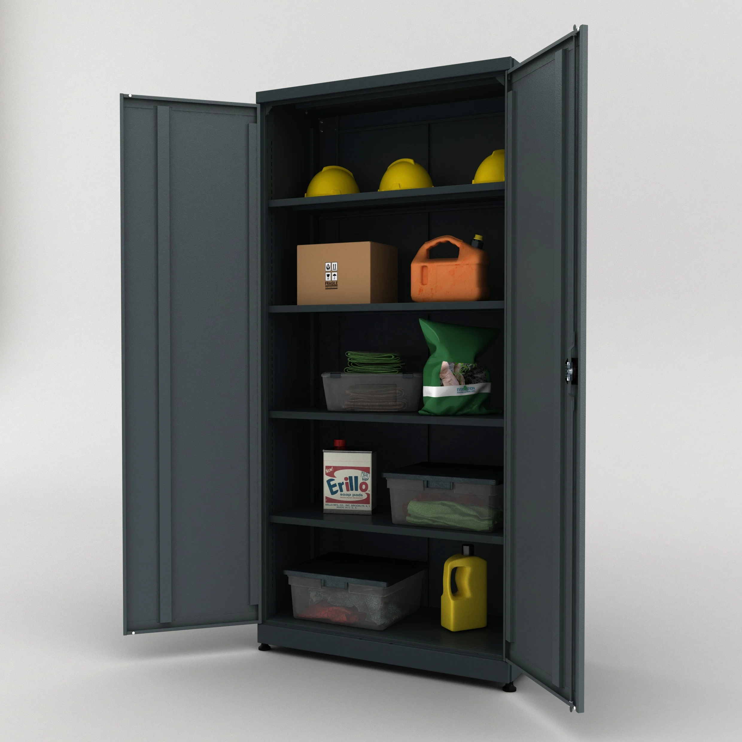 New Design 2023 High Quality Steel Material Cabinet Adjustable Shelves 2 Door Heavy Duty Metal Storage Cabinet