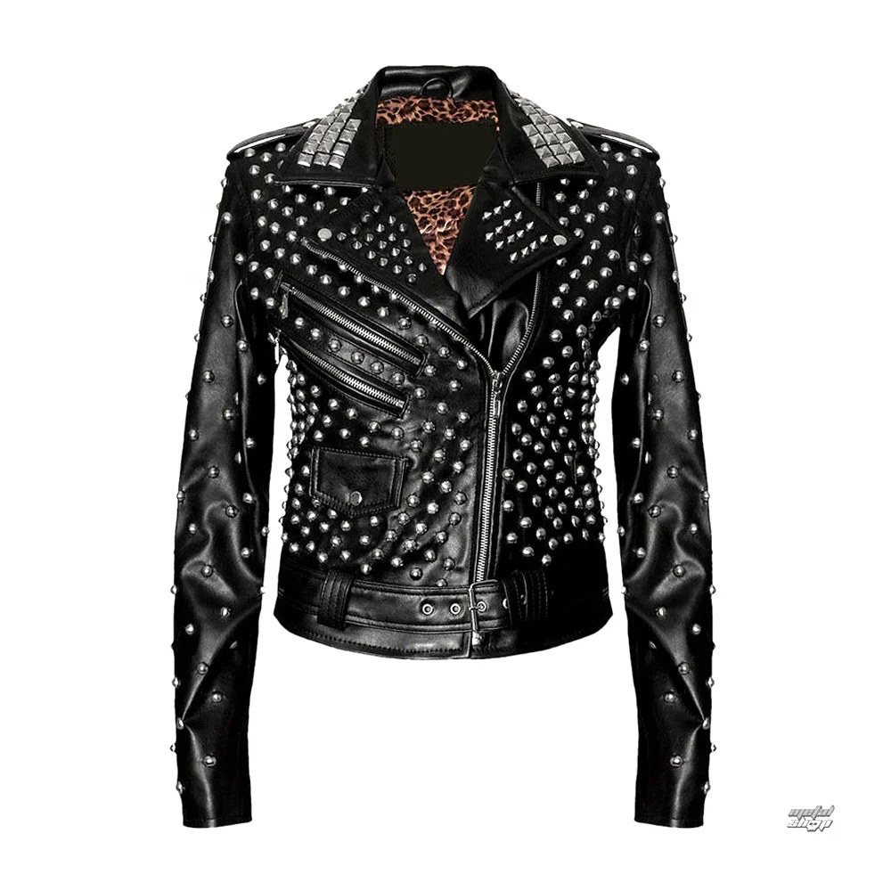 Men-Rivets Biker Gold-Studded Multi-colored Punk-Retro Fashion Outdoor Leather Jackets