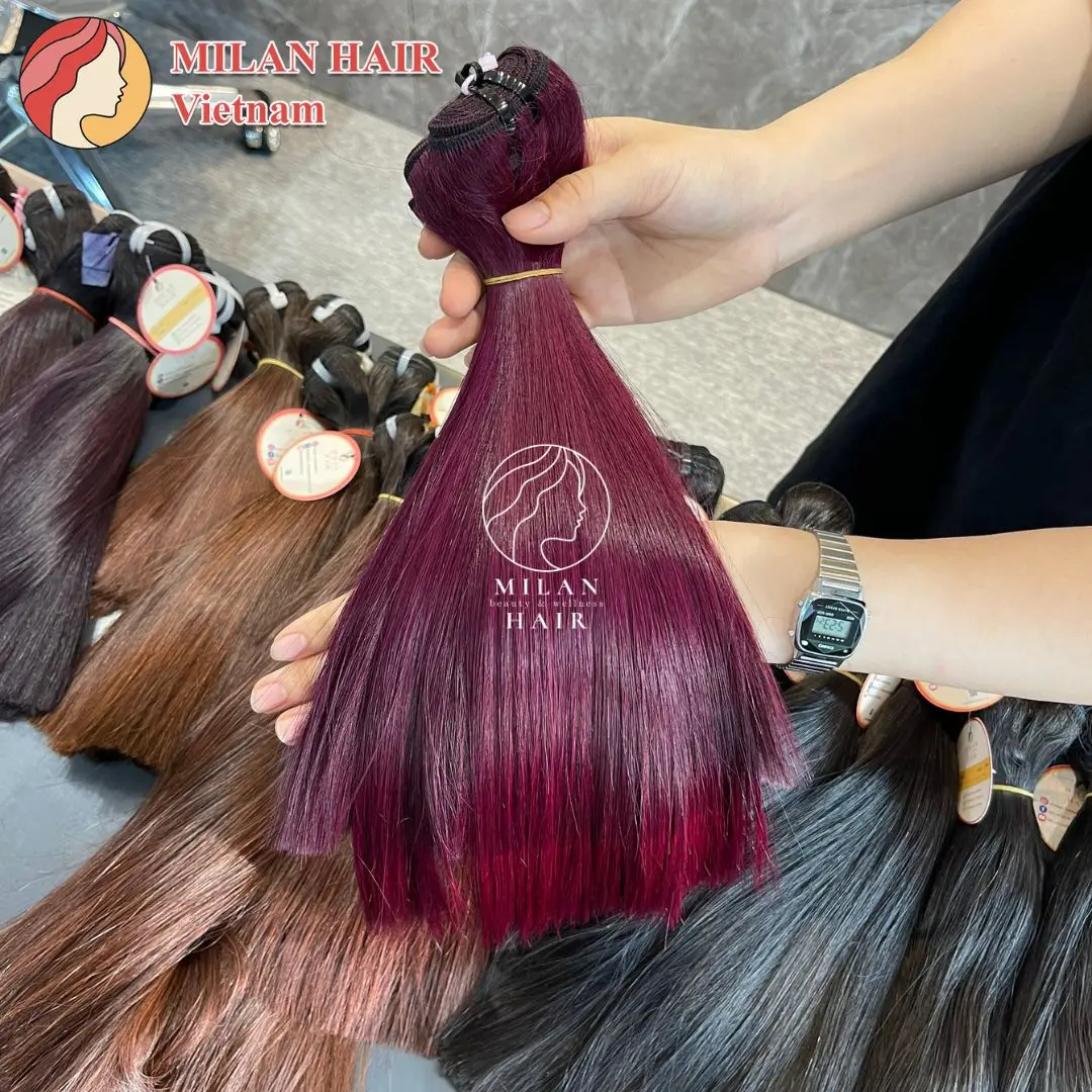 High Quality Super Double Drawn Vietnamese Virgin  Ombre Color Human Hair Cuticle Aligned  Human Hair Extension