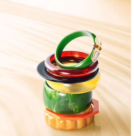 Vintage Bakelite Acrylic Carved Jewelry Bangles Wholesale New Design high quality indian fashion Resin Indian bangle Custom DIY