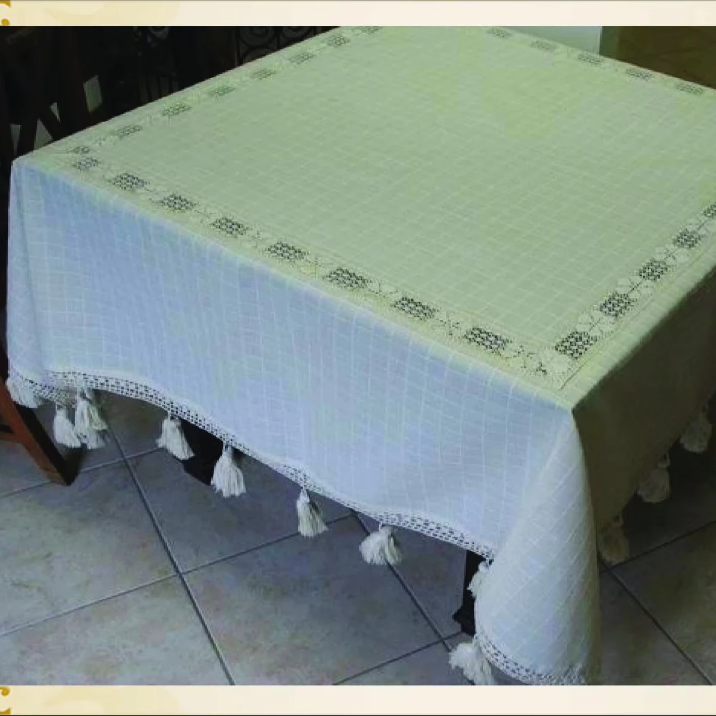 Luxury Tablecloth Lace Detailed Tablecloth Tablecloth 100% Turkish Cotton Embroidered Natural Best Product Worldwide Shipping
