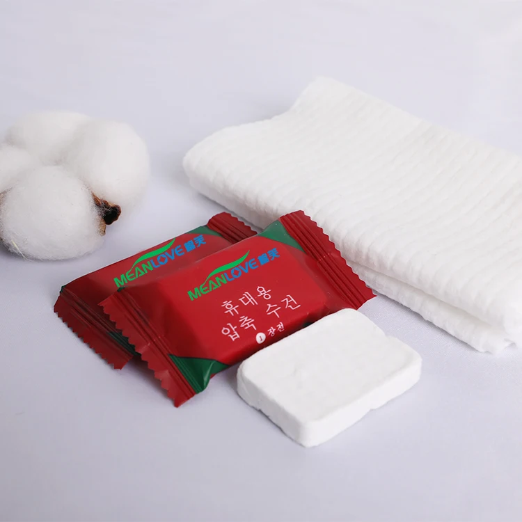 Magic cotton compressed travel towel bath production manufacturer mini compress towels for travel cotton