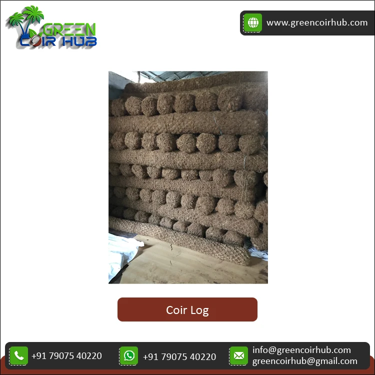Direct Factory Price Top Notch Quality Custom Size 100% Coconut Fiber Material Coir Logs for Bulk Orders