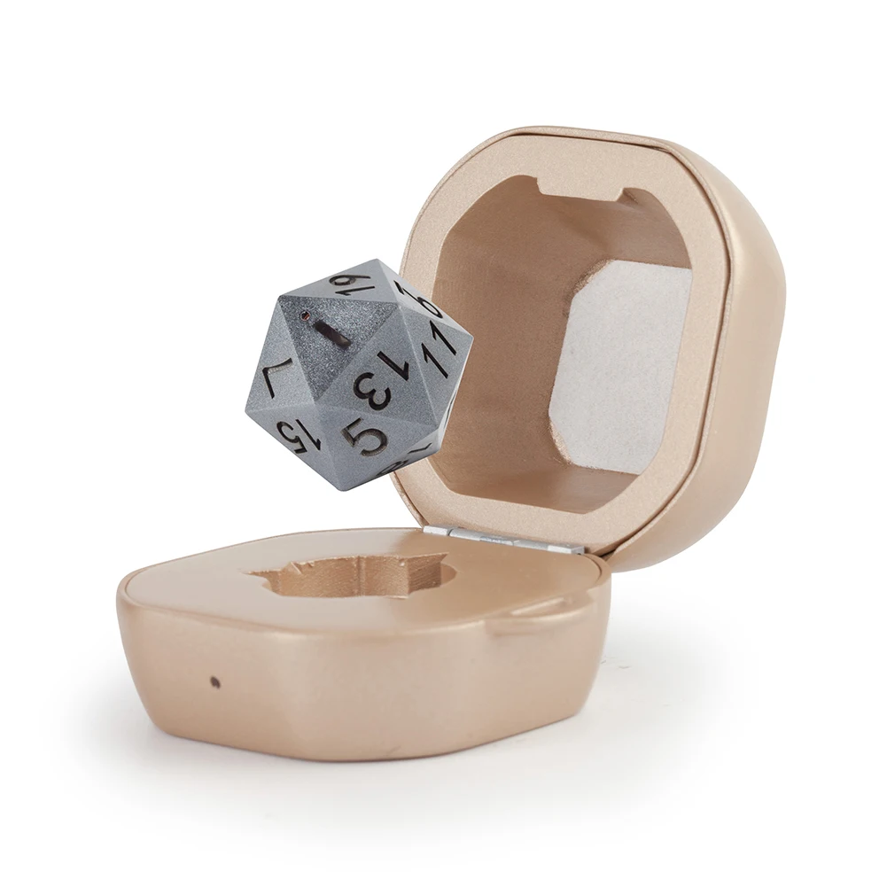 Factory Wholesale D20 Hematite Grey LED DND Dice Light Up Dice Dungeons and Dragons Dice with Mobile App Control