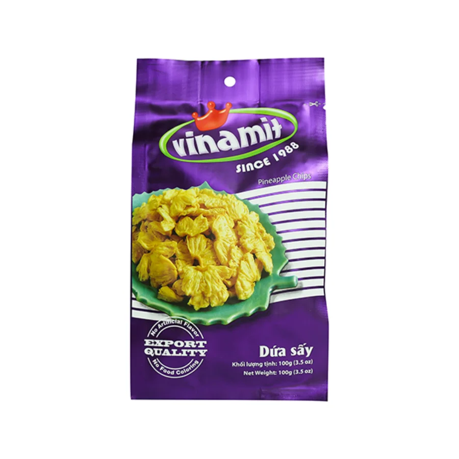 Высококачественные фруктовые Чипсы с ананасом 100 г сушеных фруктов из Вьетнама хороший вкус сладкий мягкий Сушеный ананас оптовая продажа