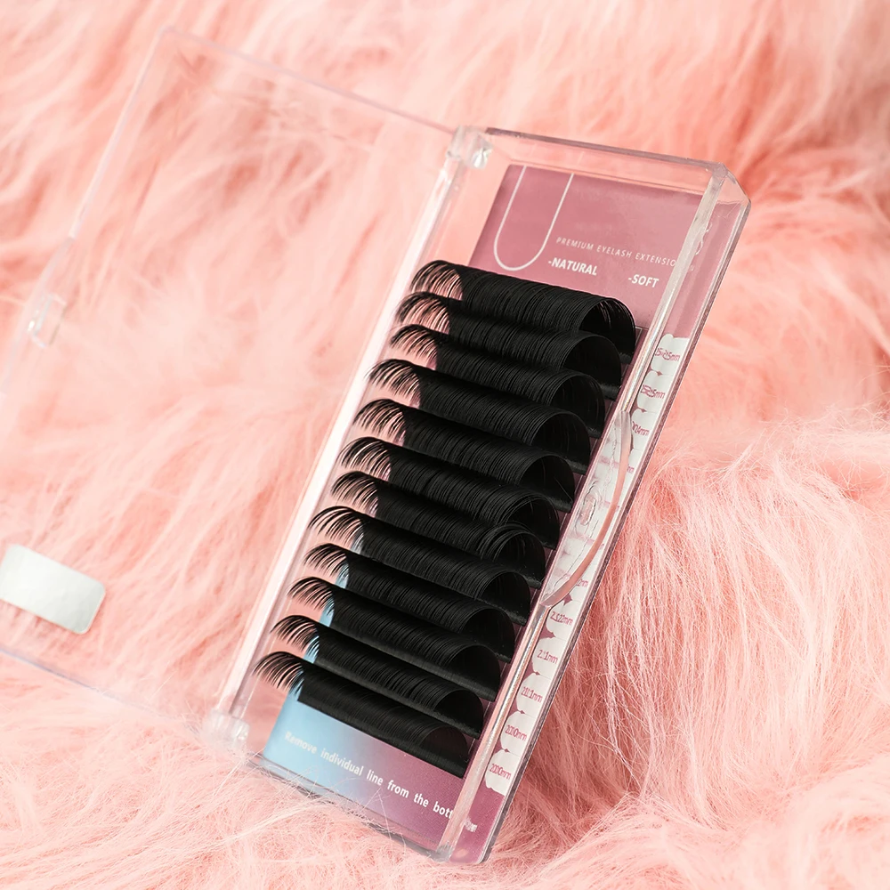 QUEWEL Mega Volume Easy Fanning Eyelash Extensions Faux Mink Flare Easy Fan Eyelash Extention Natural Easy Fan Lashes Tray