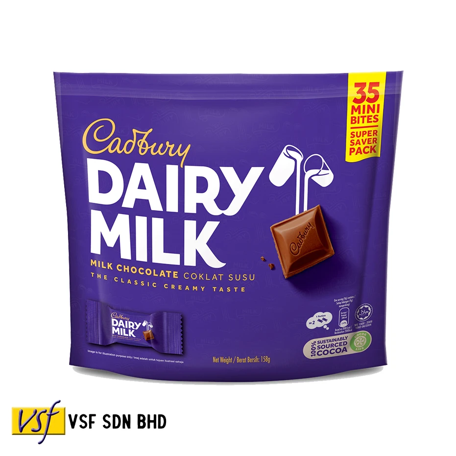 Cadbur y Dairy Milk Neaps Chocolate Sharebag Cadbur y Mini Neaps Doybag (Chunks) 158g x 16 pkts