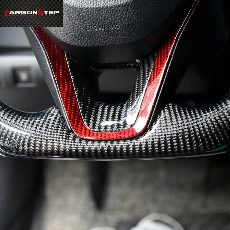 Factory Wholesale glossy carbon fiber perforated leather steering wheel for Toyota camry  rav4