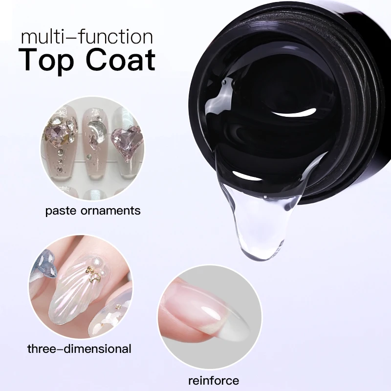 Supplies Wholesale Private Label Logo Nail Polish Gel Resin 3d Builder Top Coat Base& Hard Top Coat Diamond Custom Gel Polish