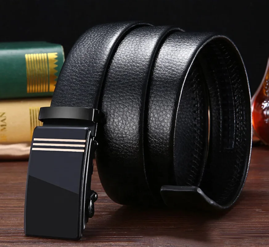 Men Leather Belt Mens Ratchet Belt Wholesale Automatic Buckle Ratchet Custom Men Dress Split Real belt