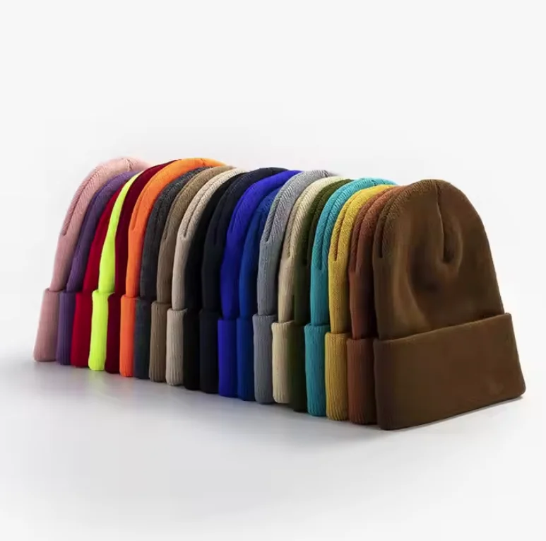 Premium winter quality personalized beanies wholesale knit beanie with logo custom adult 100% acrylic beanie hats
