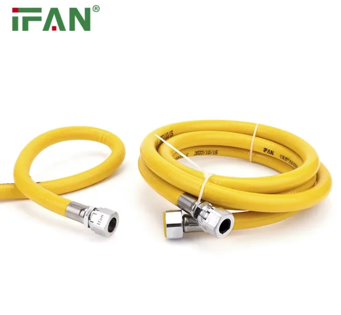 IFAN Custom High Quality Flexible Hose 13.5*0.2 Hoses Braided Flexible EN 1555 SS304 Steel Sleeve Gas Pipe Flexible Metal Hose