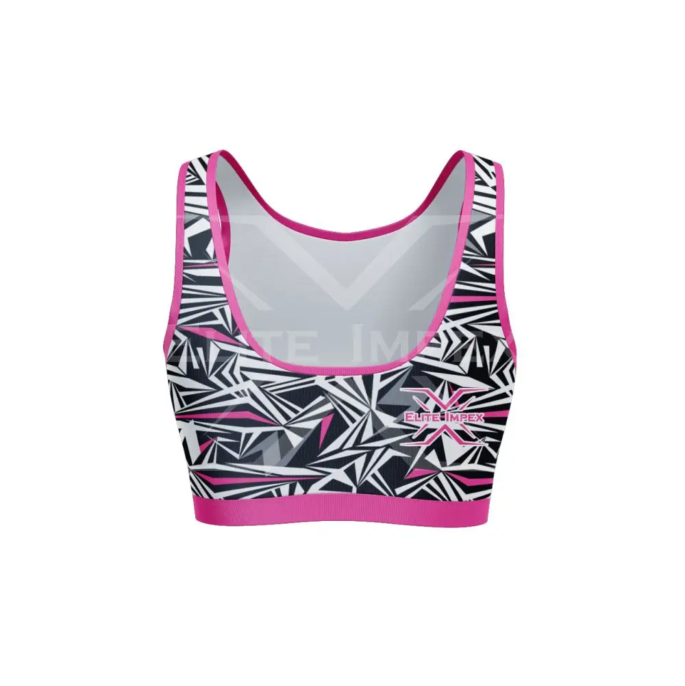 Low MOQ Women Sports Bra Polyester Spandex Fabric Sublimation Printed Many New Design of Sports Bra For Girls