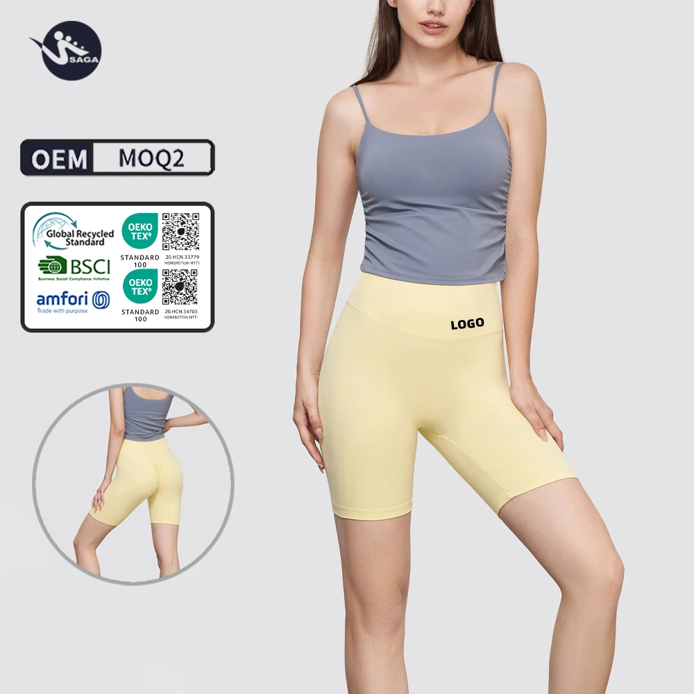 Custom High Quality Women Gym Fitness Seamless Shorts Women Scrunch Biker Shorts