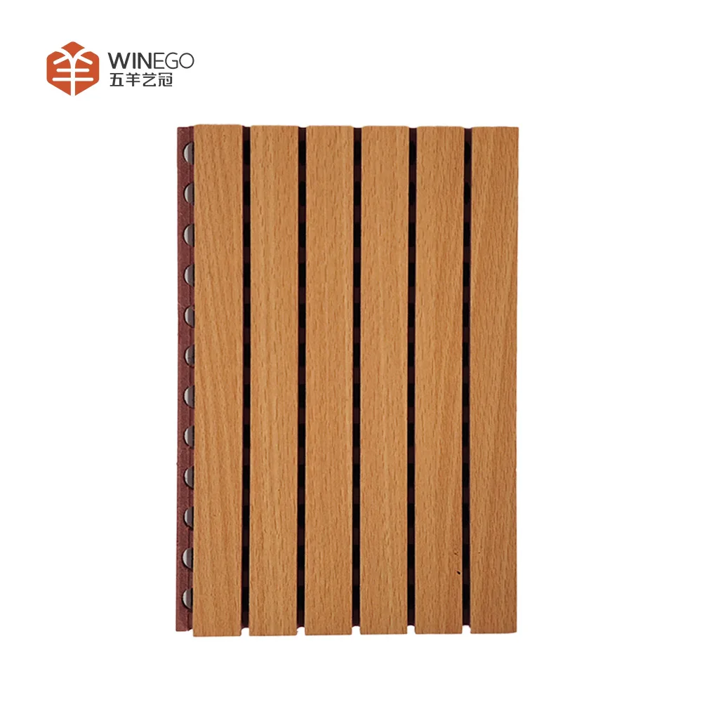 Decorative and Soundproof Acoustic Panel  Grooved Acoustic Panels with Wood Texture for Home Theater