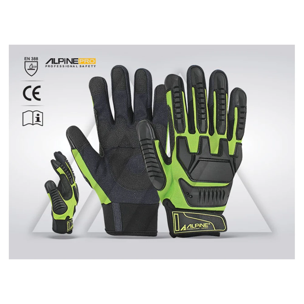 Oil Resistant Anti Shock Mechanical Gloves Mechanical Work Cut Resistant TPR Impact Oil Proof Hand Rubber Anti Cut For Adults