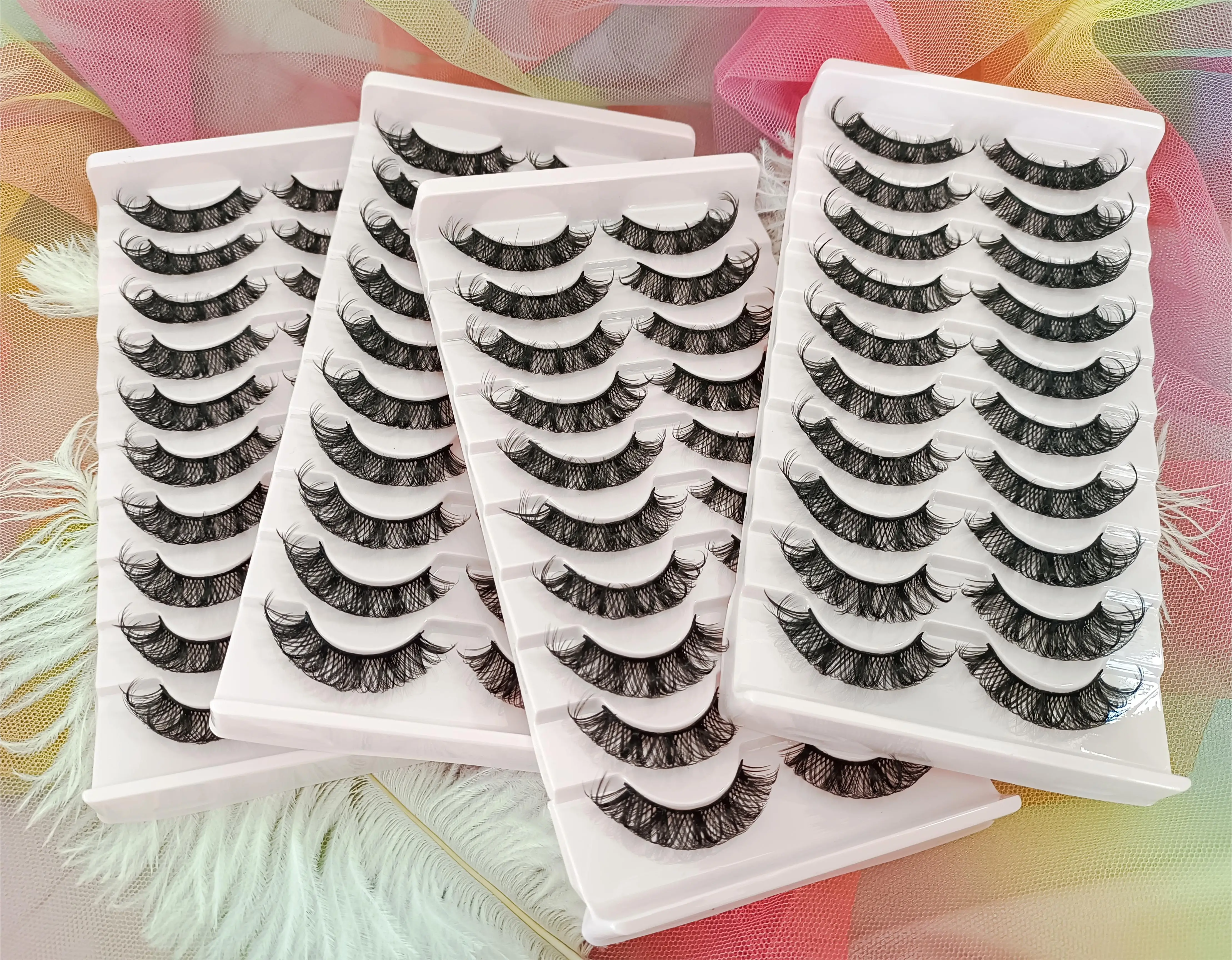 Eyelash Vendor Wholesale Russian Full Strip Lashes Customized Packing 3D Faux Mink Eyelash