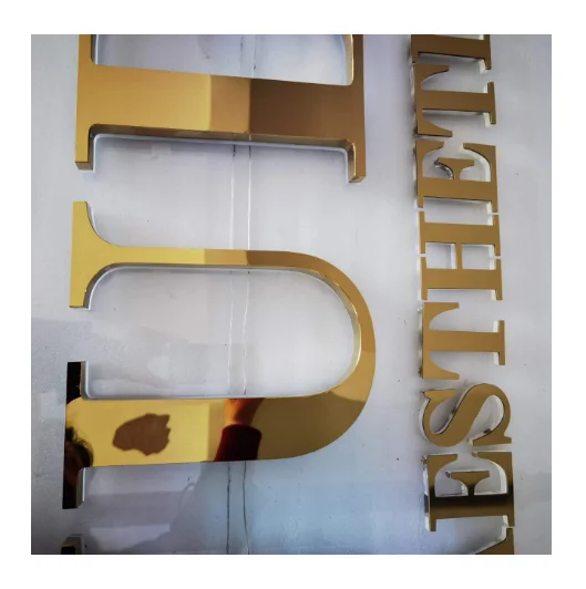 Letters Store Sign Gold Metal Signs Stainless Steel Factory Custom 3D Corporate Logo Channel Letters for Outdoor 30 Wall Mounted