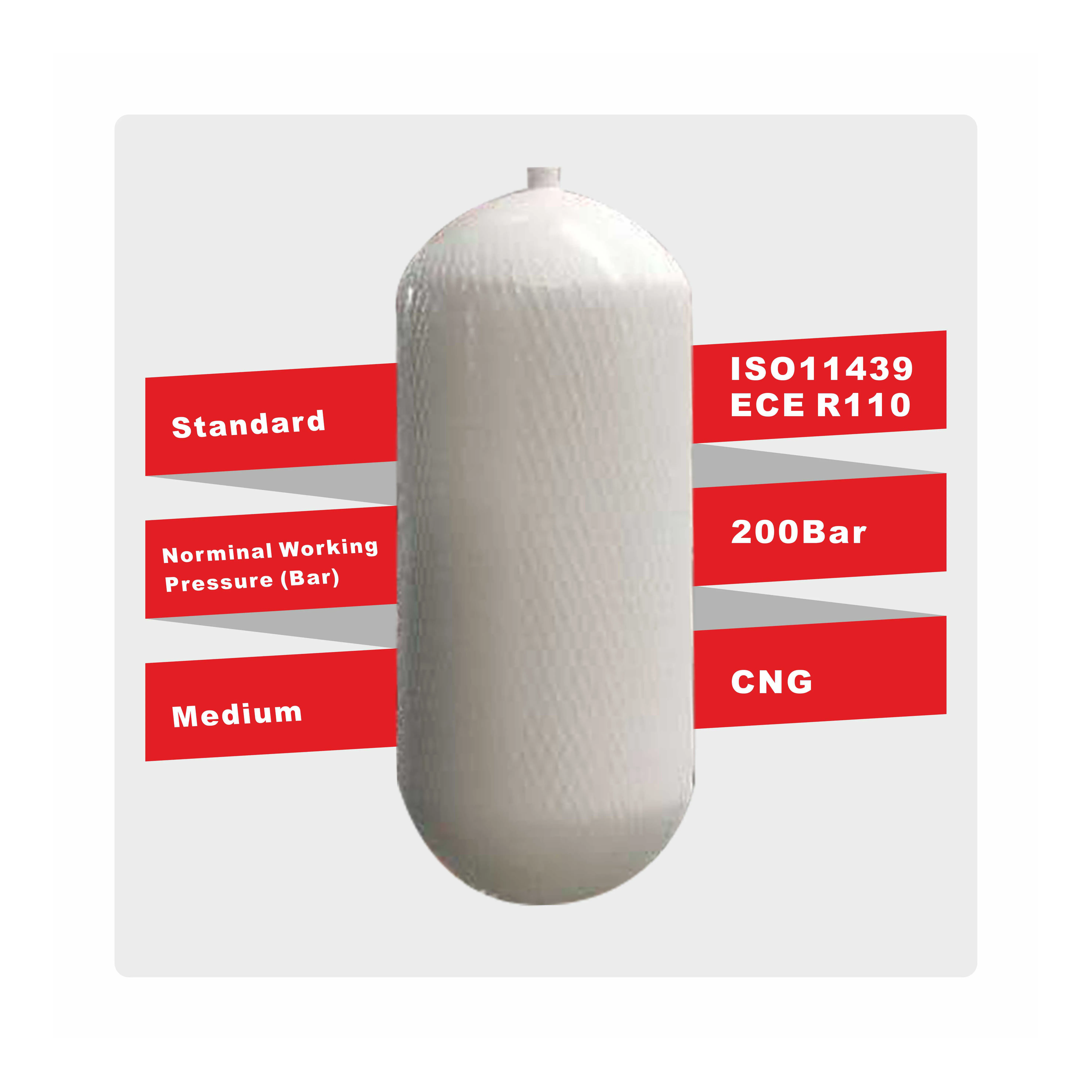 Direct factory sale 325mm 70L 20B high pressure cylinder high quality and nice price CNG Type 1 compressed natural gas cylinder